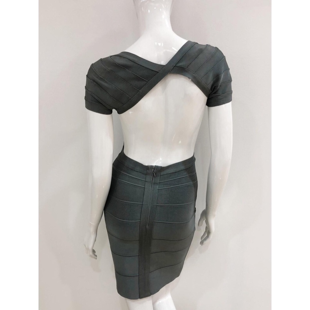 Grey Backless Bandage Mini
